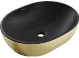 Mexen Viki Lavandino Da Appoggio 48 X 35 Cm, Nero Opaco/Oro Motivo A Linee - 21054877