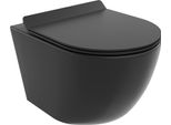 Mexen Lena Vaso Wc Rimless Con Sedile A Chiusura Rallentata Slim, Duroplast, Nero Opaco - 30220185