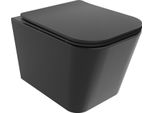 Mexen Teo Wc Bowl Rimless Con Sedile A Chiusura Rallentata Slim, Duroplast, Nero Opaco - 30850685