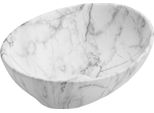 Mexen Elza Lavabo Da Appoggio 40 X 33 Cm, Pietra Bianca - 21014094