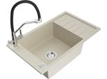 Mexen Elias Lavello In Granito 1 Vasca Con Scolapiatti E Rubinetto Cucina Duo, Beige - 6511-69-671701-07