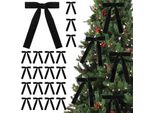 24 Pezzi Fiocchi Di Velluto, Decorazioni Per L'albero Di Natale, Fiocchi Vintage Per Ghirlanda, Ghirlanda, Regalo, Decorazione Natalizia Per Interni Ed Esterni, 100% Poliestere, Nero, Poliestere