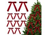 24 Pezzi Fiocchi Di Velluto, Decorazioni Per L'albero Di Natale, Fiocchi Vintage Per Ghirlanda, Ghirlanda, Regalo, Decorazione Natalizia Per Interni Ed Esterni, 100% Poliestere, Rosso Vino, Poliestere