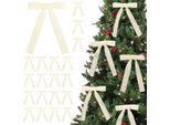 24 Pezzi Fiocchi Di Velluto, Decorazioni Per L'albero Di Natale, Fiocchi Vintage Per Ghirlanda, Ghirlanda, Regalo, Decorazione Natalizia Per Interni Ed Esterni, 100% Poliestere, Beige, Poliestere