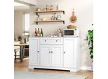 Buffet Da Cucina Multifunzionale Sweiko - Credenza Da 138 Cm Con Cassetto, Ante E Ripiani Regolabili - Design Moderno Con Protezione Antiribaltamento, Ideale Per Cucina, Soggiorno E Camera Da Letto