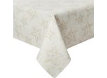 Eurofirany | Tovaglia Di Natale - Tovaglia - 140 X 300 Cm - Beige Oro - Stelle - Tovaglia - Natale