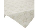 Eurofirany | Tovaglia - Tovaglia Di Natale - 85 X 85 Cm - Beige Oro - Stelle - Tovaglia - Natale