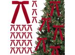 24 Pezzi Fiocchi Di Velluto, Decorazioni Per L'albero Di Natale, Fiocchi Vintage Per Ghirlanda, Ghirlanda, Regalo, Decorazione Natalizia Per Interni Ed Esterni, 100% Poliestere, Rosso, Poliestere