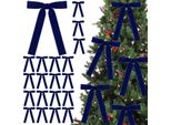 24 Pezzi Fiocchi Di Velluto, Decorazioni Per L'albero Di Natale, Fiocchi Vintage Per Ghirlanda, Ghirlanda, Regalo, Decorazione Natalizia Per Interni Ed Esterni, 100% Poliestere, Blu Scuro, Poliestere