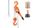 Paranco A Leva Vevor, Portata 6 T, Paranco Manuale A Catena, Corsa 30 M, Catena In Acciaio Legato G80 Con Freno Meccanico A Doppio Nottolino, Paranco A Cricchetto Con Ganci Rotanti A 360°, Per Magazzino, Edilizia, Garage