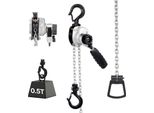 Vevor Mini Paranco A Leva, Portata 1/2T, Paranco A Catena Manuale, Corsa 3 M, Catena In Lega D'acciaio G80 Con Freno Meccanico A Doppio Nottolino, Paranco A Catena Con Ganci Rotanti A 360°, Per Magazzino, Edilizia, Garage