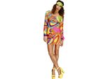 Smiffys - Abito Costume "Fever 70S Flower Power"" Per Donna SM175 (M) (Multicolore)"
