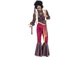 Smiffys - Costume Da Rocker Psichedelico Anni '70 - Uomo SM3083 (L) (Viola/Rosa)