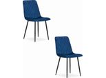 Sedia Turin - Velluto Blu Navy X 2