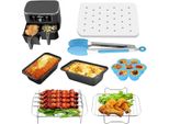 Homgen Accessori Per Friggitrice Ad Aria, 6 Pezzi, Friggitrice Ad Aria Calda, Per Ninja Foodi AF400EU/AF300EU, 8L-9,5L, Griglia, Carta Da Forno.