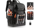 Zaino Porta Attrezzi 56 Tasche - Zaino Da Cantiere - Borsa Porta Attrezzi Packback - Zaino Porta Attrezzi - Zaino Da Lavoro Robusto