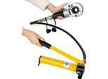 Set Pinza Idraulica/Utensile Di Crimpatura - 6 T - 9 Matrici - Testa Girevole A 360° - Pompa Manuale - Per Tubi In Rame/Alluminio/Pex - Giallo