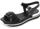 B7632 Sandalo Donna Hogan H257 Scarpa Nero Gioiello Shoe Sandal Woman