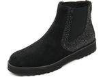 B9384 Beatles Donna Hogan H259 Scarpa Nero Glitter Shoe Boot Woman