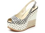 B5021 Sandalo Donna Espadrilles Gioia Scarpa Zeppa Panna/Nero Shoe Sandal Woman