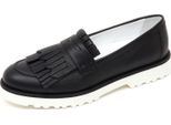 D0340 Mocassino Donna Hogan H259 Scarpa Nero Frangia Loafer Shoe Woman