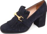 E6478 Decollete Donna Blu Unisa Olimpo Scarpe Frange Suede Shoe Woman