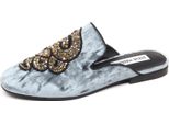 F1010 Sabot Donna Velvet Light Blu/Grey Steve Madden Scarpe Shoe Woman