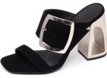 E9530 Sandalo Donna Black Vic Matie Longisland Scarpe Suede Sandal Shoe Woman