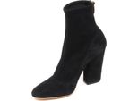 E4738 Tronchetto Donna Black Sergio Rossi Scarpe Suede Stretch Boot Shoe Woman
