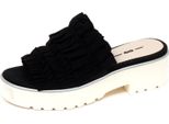 F1958 Sandalo Donna Tissue Black Uno 8 Uno 181 Scarpe Zeppa Shoe Woman