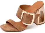 E9500 Sandalo Donna Light Brown Vic Matie Longisland Scarpe Suede Shoe Woman