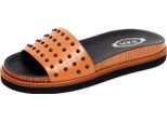 F3196 Sandalo Donna Light Brown Tod's Scarpe Rubber Studs Shoe Woman