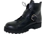 D68 Anfibio Pelle Donna Tod's Black Leather Shoe Boot Woman
