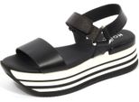 G0772 Sandalo Donna Hogan H294 Zeppa Black Sandal Shoes Woman