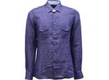 6176AL Camicia Uomo Sonrisa Man Linen Shirt Blue