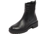G3762 Stivaletto Donna Unisa Black Leather/Fabric Ankle Boots Women