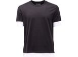 6169AG Maglia Uomo Neil Barrett Black/Off White Cotone T-Shirt Man