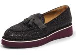 H9854 Mocassino Donna La Martina Woman Glitter Loafer Black