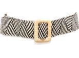 4990AG Cintura Donna Vicolo Beige/Black Elastic Belt Woman