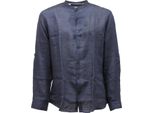 1872AS Camicia Uomo Selected Homme Man Linen Shirt Blue