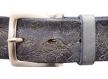 6704AR Cintura Uomo Orciani Man Leather Belt Blue Delavè