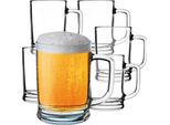 Boccali Da Birra Kadax Da 0,5 Litri, Set Di 6, Bicchieri Da Birra Con Manico, Boccale Da Birra Grande In Vetro A Pareti Spesse, Bicchiere Da Birra Dal Design Classico, Robusto Boccale In Vetro Per Birra