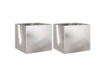 Vidaxl Fioriera 2 Pezzi Argento 32X30X29 Cm In Acciaio Inox