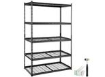 Scaffale Di Stoccaggio Vevor, Regolabile A 5 Livelli, Capacità 907,2 Kg, Scaffale Per Garage, Organizer In Metallo, Scaffale In Filo Metallico, Nero, 121,9 X 61 X 182,9 Cm Per Cucina, Dispensa, Cantina, Bagno, Armadio Per Biancheria
