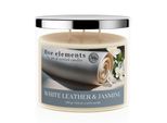 Candela Profumata Five Elements White Leather & Jasmine, 420 G, 3 Stoppini