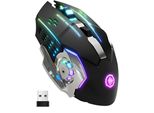 Mouse Da Gioco Rgb Cordless Senza Fili Mouse Silenzioso Pc Laptop E-Sport Led Usb Dongle