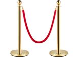 Vevor Sistema Di Controllo Della Folla In 2 Parti Barriera Di 96 Cm Di Altezza Totale, Paletti Di Delimitazione, Supporto Per Barriera Con Corda Di 1,5 M Per Matrimoni, Hotel, Mostre Supporto Per Barriera D'oro