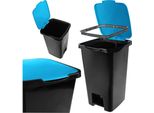 Kadax Cestino A Pedale Da 45 Litri, Cestino Con Pedale E Coperchio, Cestino Grande Per La Raccolta Differenziata, Cestino A Pedale In Plastica, Cestino A Pedale (Blu)