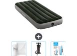 Letto Gonfiabile Intex - 1 Persona - 76 X 191 X 25 Cm - Verde - Lenzuolo Incluso - Pompa E Kit Di Riparazione