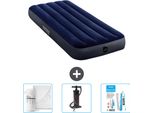 Letto Gonfiabile Intex - 1 Persona - 76 X 191 X 25 Cm - Blu - Lenzuola Incluse - Pompa E Kit Di Riparazione